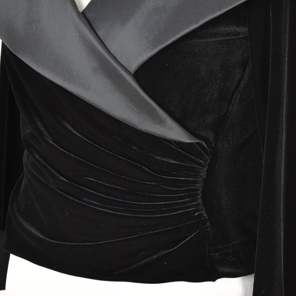 Tadashi Collection Velvet Collared Wrap Formal Evening Top - XL - Picture 2 of 11